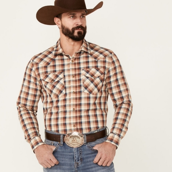 Pendleton Frontier Men Shirts Plaid SzXXL Classic Snap Button Dawn Westernwear - Picture 13 of 13